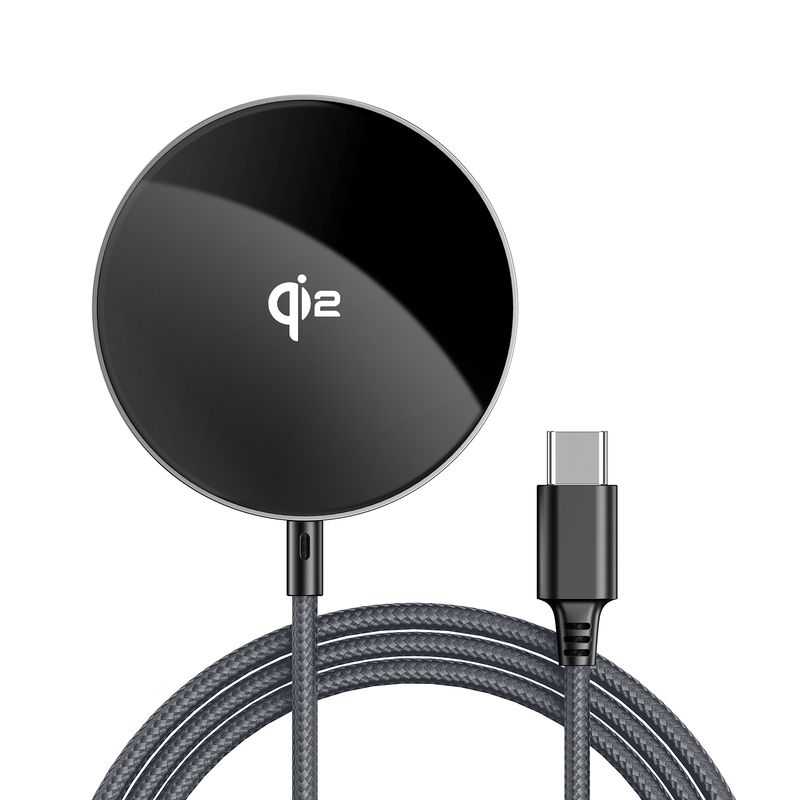 Бездротовий зарядний пристрій ACEFAST E24 QI2 desktop magnetic wireless charger with cable, Metal Gray