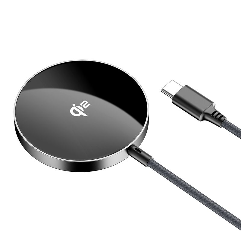Бездротовий зарядний пристрій ACEFAST E24 QI2 desktop magnetic wireless charger with cable, Metal Gray