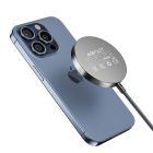 Бездротовий зарядний пристрій ACEFAST E24 QI2 desktop magnetic wireless charger with cable, Metal Gray