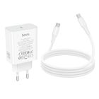 Мережевий зарядний пристрій HOCO C162A Source single port PD40W charger set(C to C) White