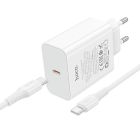 Мережевий зарядний пристрій HOCO C162A Source single port PD40W charger set(C to C) White