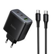Мережевий зарядний пристрій HOCO C160A Upgrade PD65W(2C1A) charger set(C to C) Black