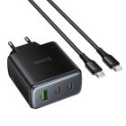 Мережевий зарядний пристрій HOCO C160A Upgrade PD65W(2C1A) charger set(C to C) Black