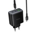 Мережевий зарядний пристрій HOCO C160A Upgrade PD65W(2C1A) charger set(C to C) Black