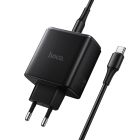 Мережевий зарядний пристрій HOCO C160A Upgrade PD65W(2C1A) charger set(C to C) Black