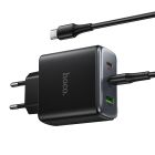 Мережевий зарядний пристрій HOCO C160A Upgrade PD65W(2C1A) charger set(C to C) Black