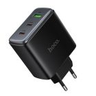 Мережевий зарядний пристрій HOCO C160A Upgrade PD65W(2C1A) charger Black