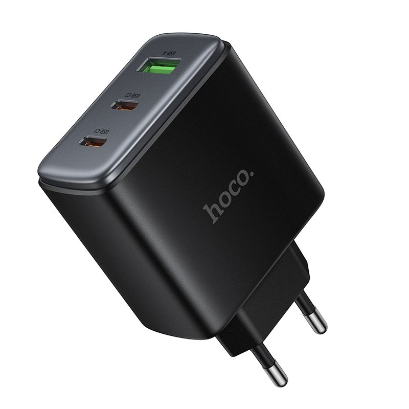 Мережевий зарядний пристрій HOCO C160A Upgrade PD65W(2C1A) charger Black