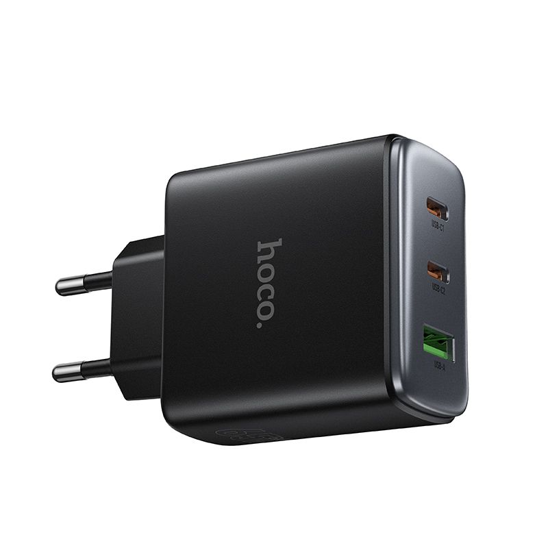 Мережевий зарядний пристрій HOCO C160A Upgrade PD65W(2C1A) charger Black