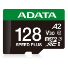 Карта пам'яті microSDXC (UHS-1 U3) A-DATA SPEED PLUS 128Gb Class 10 V30 A2 (R-180Mb/s W160Mb/s) (adapter SD)