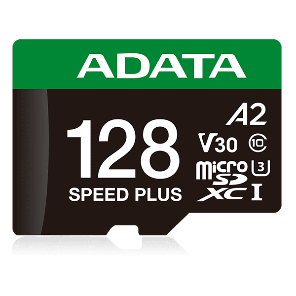 Карта пам'яті microSDXC (UHS-1 U3) A-DATA SPEED PLUS 128Gb Class 10 V30 A2 (R-180Mb/s W160Mb/s) (adapter SD)