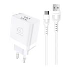 Мережевий зарядний пристрій з кабелем WUW-T92 2USB/2.4A set type-c