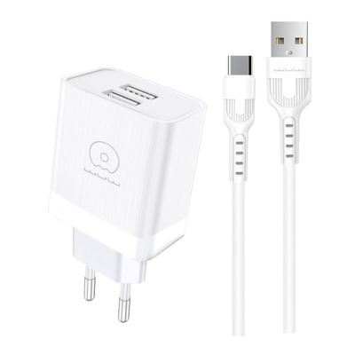Мережевий зарядний пристрій з кабелем WUW-T92 2USB/2.4A set type-c