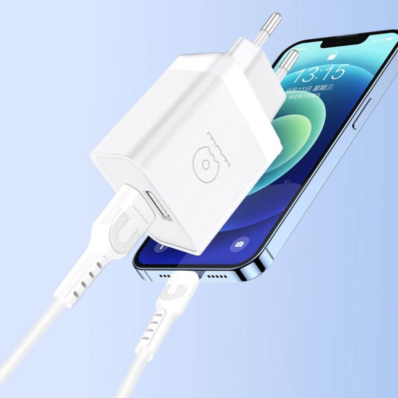 Мережевий зарядний пристрій з кабелем WUW-T92 2USB/2.4A set type-c