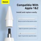 Змінні наконечники для стилуса Baseus Smooth Writing Capacitive Stylus Tips Moon White（2pcs）