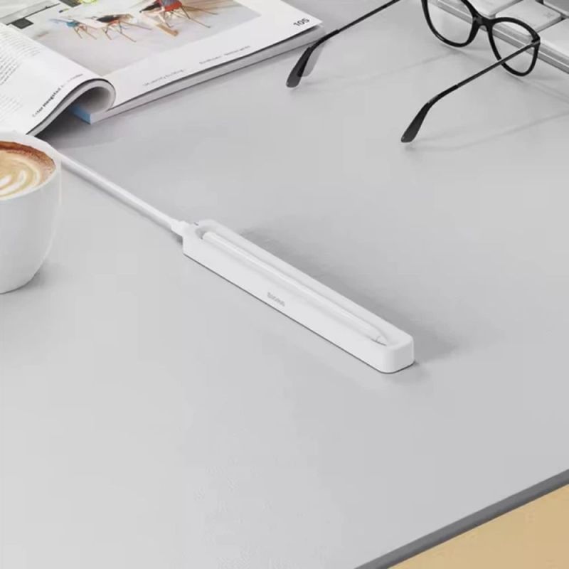 Кейс для зарядки стилуса Baseus Smooth Writing Stylus Wireless Charging Case Moon White (With Simple Charging Cable Type-C 3A 0.3m)