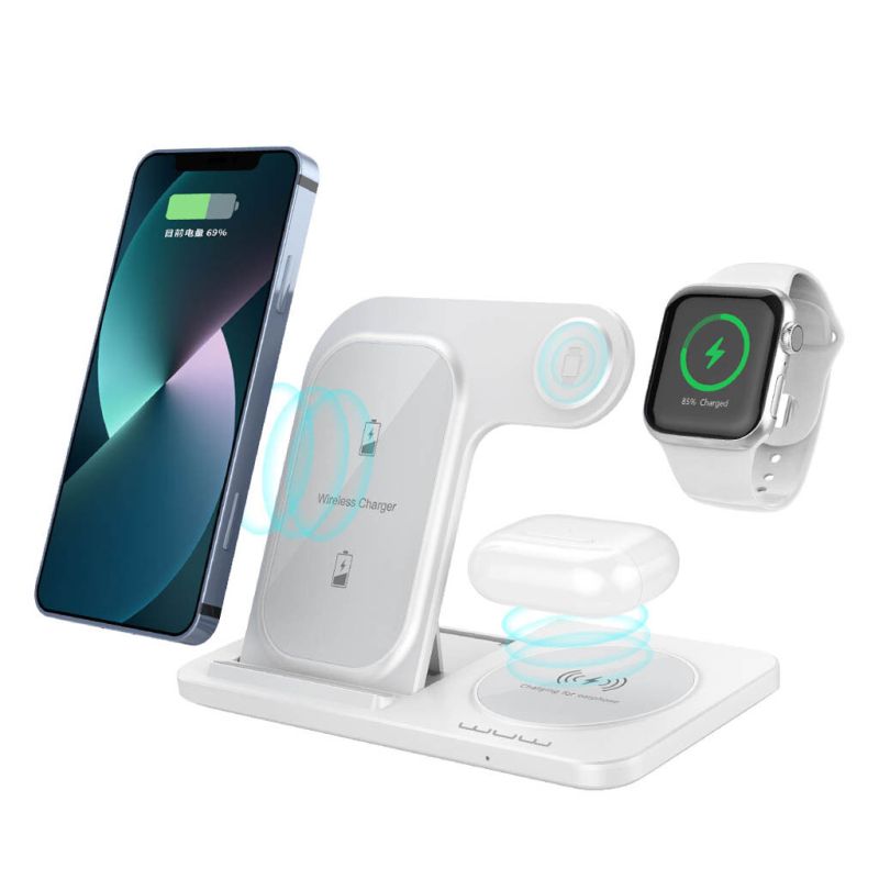 Бездротовий зарядний пристрій WUW-C250 3 in 1 desktop foldable wireless charger