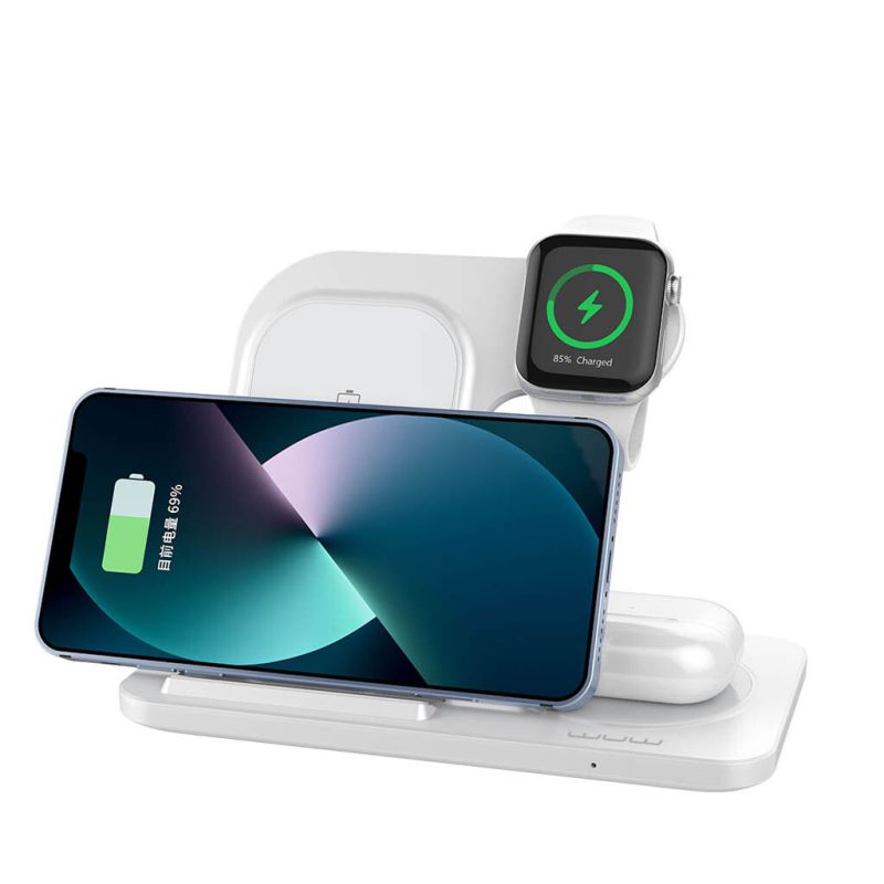 Бездротовий зарядний пристрій WUW-C250 3 in 1 desktop foldable wireless charger