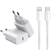Мережевий зарядний пристрій WUW-T81L PD 20W USB C fast charger +USB C to Lightning cable kit