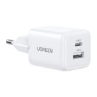 Мережевий зарядний пристрій UGREEN X514 20W 2-Port GaN Fast Charger EU White