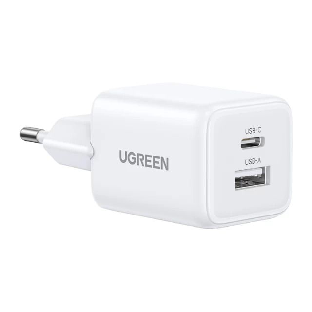 Мережевий зарядний пристрій UGREEN X514 20W 2-Port GaN Fast Charger EU White