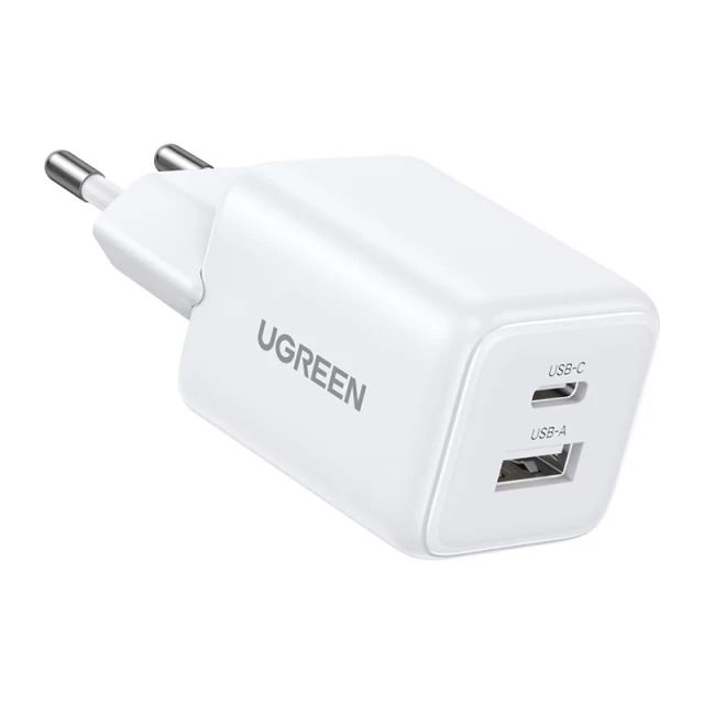 Мережевий зарядний пристрій UGREEN X514 20W 2-Port GaN Fast Charger EU White