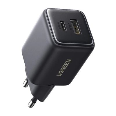Мережевий зарядний пристрій UGREEN X514 20W 2-Port GaN Fast Charger EU black
