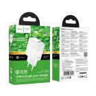 Мережевий зарядний пристрій з кабелем HOCO CS111A Lounge single-port 22.5W multi-protocol charger White