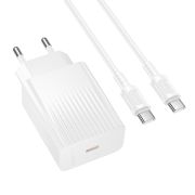 Мережевий зарядний пристрій BOROFONE BAS75A Source single port PD30W charger set (C to C) (EU)White