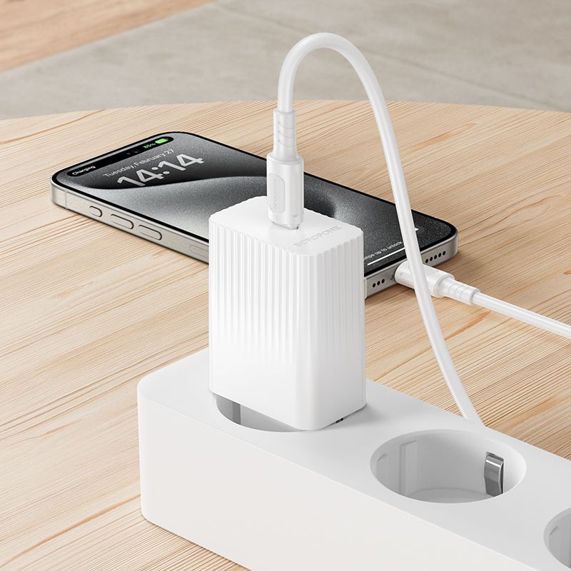 Мережевий зарядний пристрій BOROFONE BAS75A Source single port PD30W charger set (C to C) (EU)White