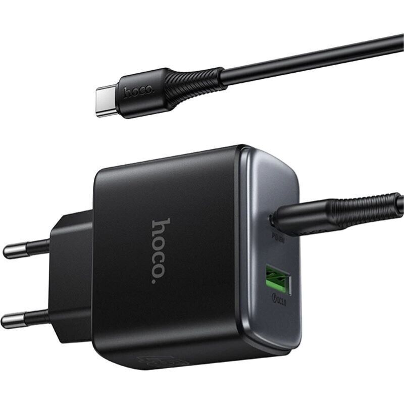 Мережевий зарядний пристрій HOCO C158A Upgrade PD45W(1C1A) charger(EU) Black