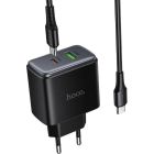 Мережевий зарядний пристрій HOCO C158A Upgrade PD45W(1C1A) charger(EU) Black