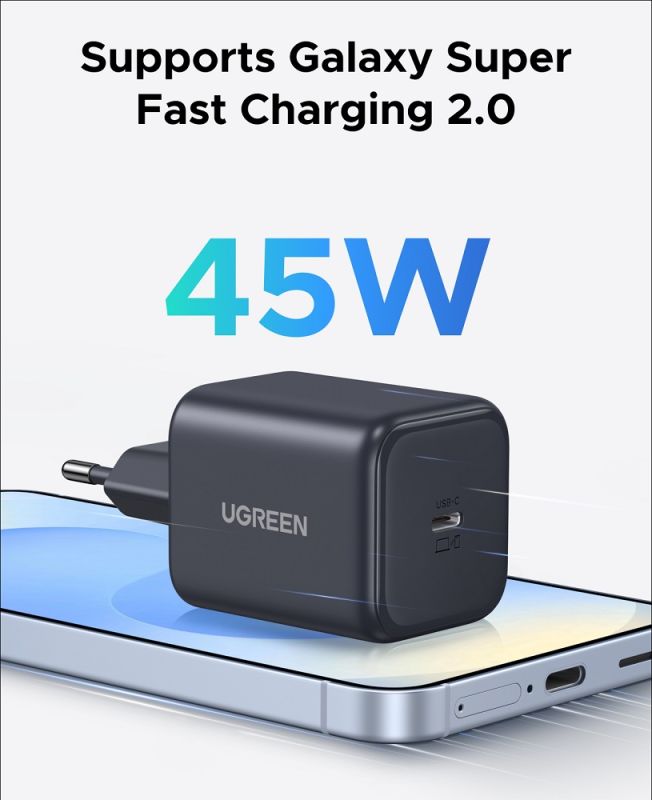 Мережевий зарядний пристрій UGREEN X524 45W USB-C GaN Fast Charger EU white