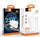 Мережевий зарядний пристрій з кабелем WUW-T86L PD 25W fast charger + USB C to lighting set
