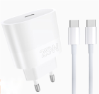 Мережевий зарядний пристрій з кабелем WUW-T86C PD 25W fast charger + USB C to USB C cable set