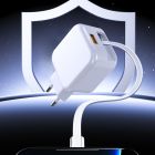 Мережевий зарядний пристрій WUW-C268 12W fast charger USB A +retractable 70cm type c Cable
