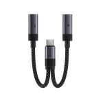 Аудіокабель ACEFAST J14 USB-C 2-in-1 charging audio adapter Black