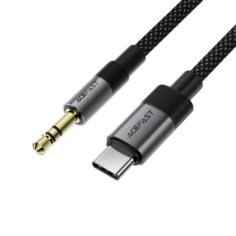 Аудіокабель ACEFAST J11 Type-C to 3.5mm male, nylon braid, 1m, Black