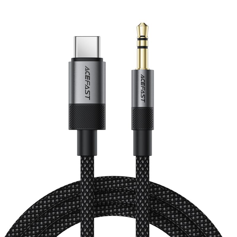Аудіокабель ACEFAST J11 Type-C to 3.5mm male, nylon braid, 1m, Black