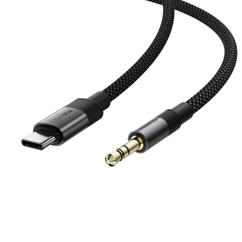 Аудіокабель ACEFAST J11 Type-C to 3.5mm male, nylon braid, 1m, Black
