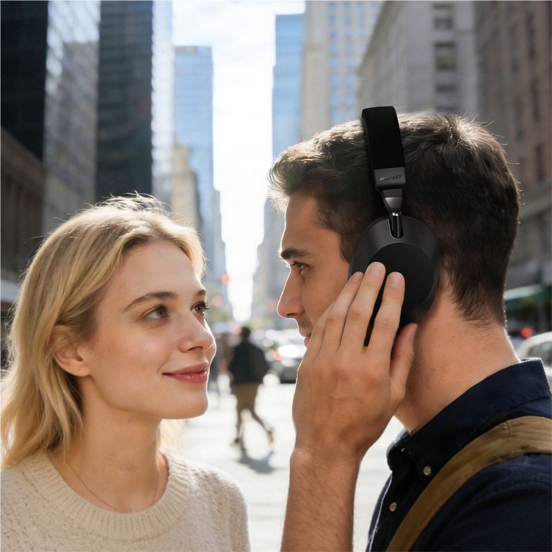 Бездротові накладні навушники ACEFAST H14 hybrid ANC wireless headset Black