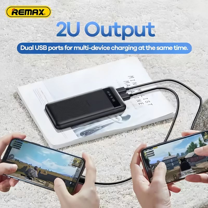 Зовнішній акумулятор REMAX Hintom 2.4A Fast Charging Power Bank 20000mAh RPP-11 White