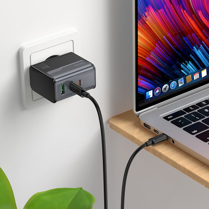 Мережевий зарядний пристрій HOCO CS75A Star Speed PD70W(2C1A) charger midnight black