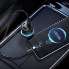 Автомобільний зарядний пристрій HOCO Z69 Vivido 24W(2C2A) car charger set(Type-C) Black