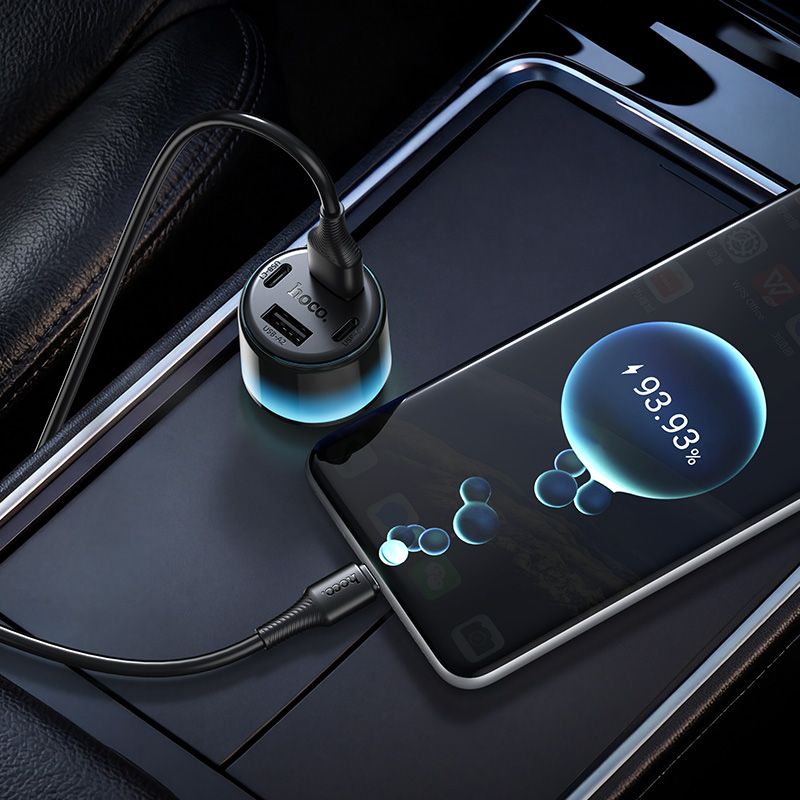 Автомобільний зарядний пристрій HOCO Z69 Vivido 24W(2C2A) car charger Black