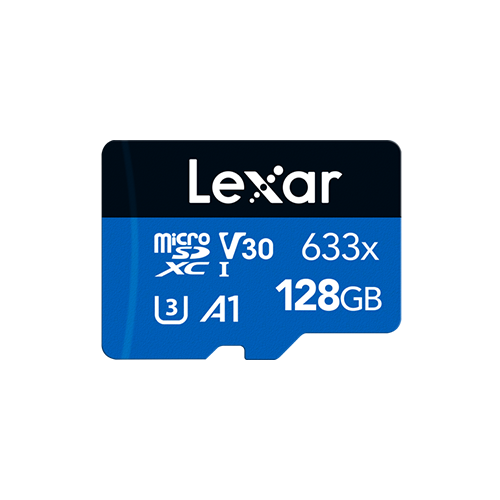 Карта пам'яті microSDXC (UHS-1 U3) Lexar High-Performance 633x 128Gb class 10 V30 A1 (100Mb/s) Blue Series (adapter SD)