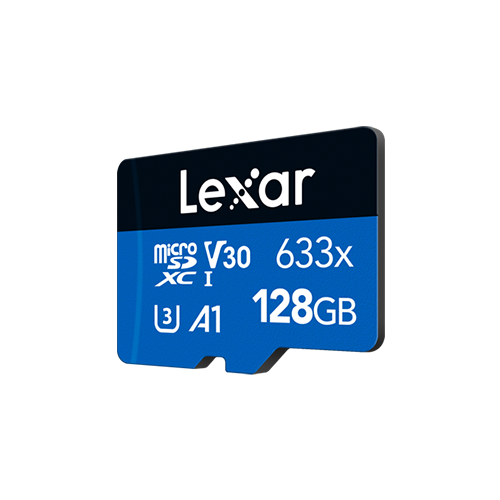 Карта пам'яті microSDXC (UHS-1 U3) Lexar High-Performance 633x 128Gb class 10 V30 A1 (100Mb/s) Blue Series (adapter SD)