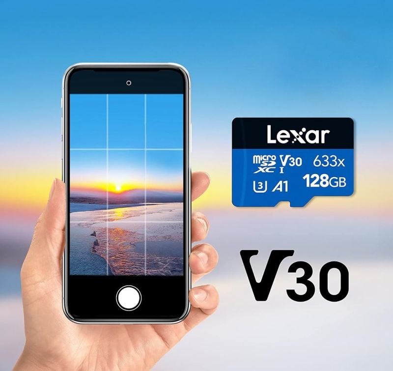 Карта пам'яті microSDXC (UHS-1 U3) Lexar High-Performance 633x 128Gb class 10 V30 A1 (100Mb/s) Blue Series (adapter SD)