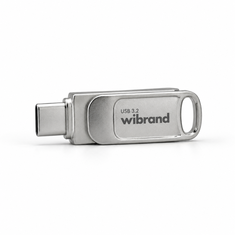 Флеш-накопичувач Wibrand USB 3.2 Gen1 Bee 64GB USB Type-A/USB Type-C Silver