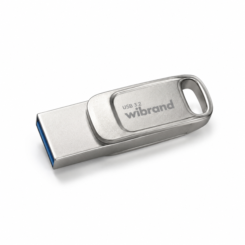Флеш-накопичувач Wibrand USB 3.2 Gen1 Bee 64GB USB Type-A/USB Type-C Silver